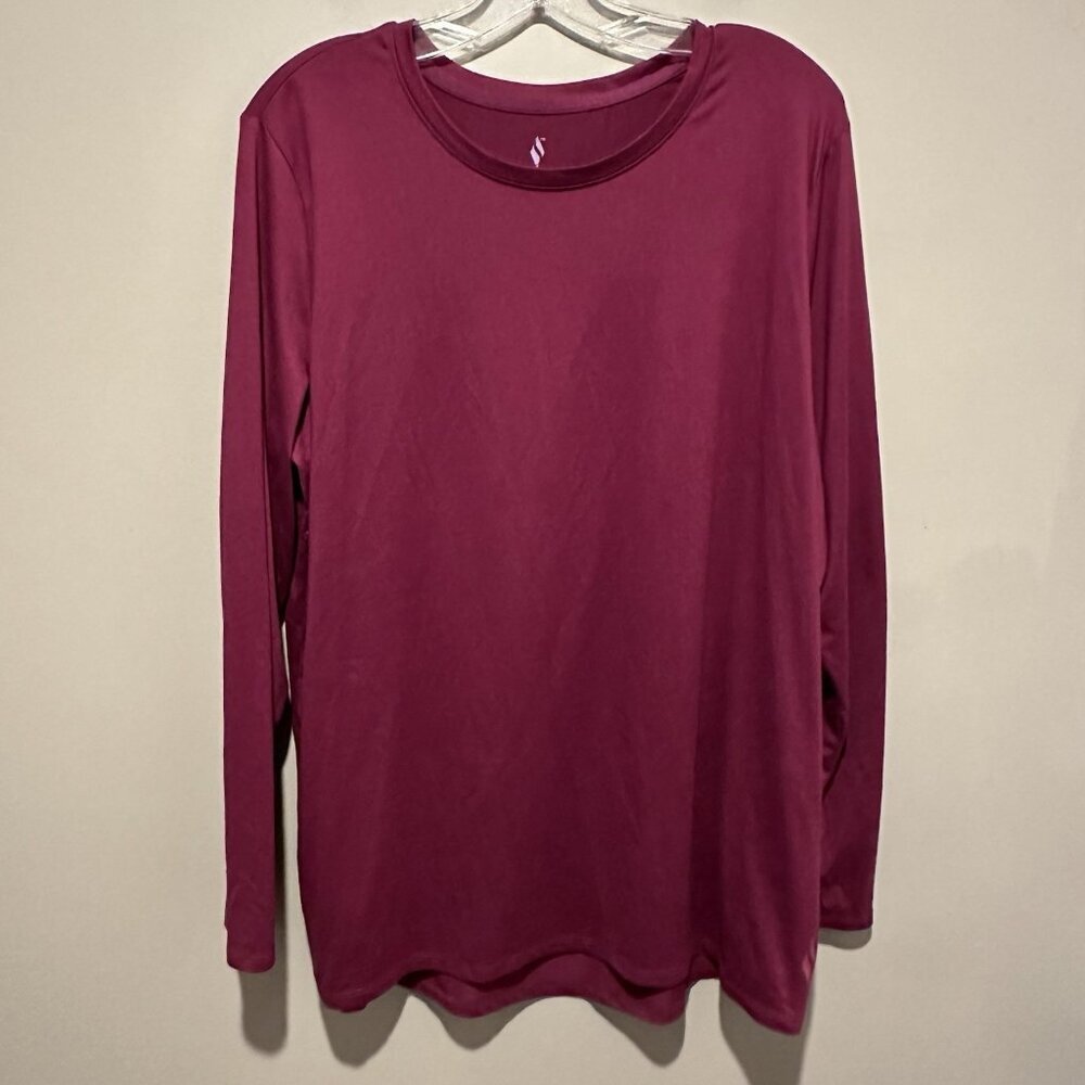 Skechers Go Walk Activewear Soft Shirt Womens Size XL Purple Long Sleeve